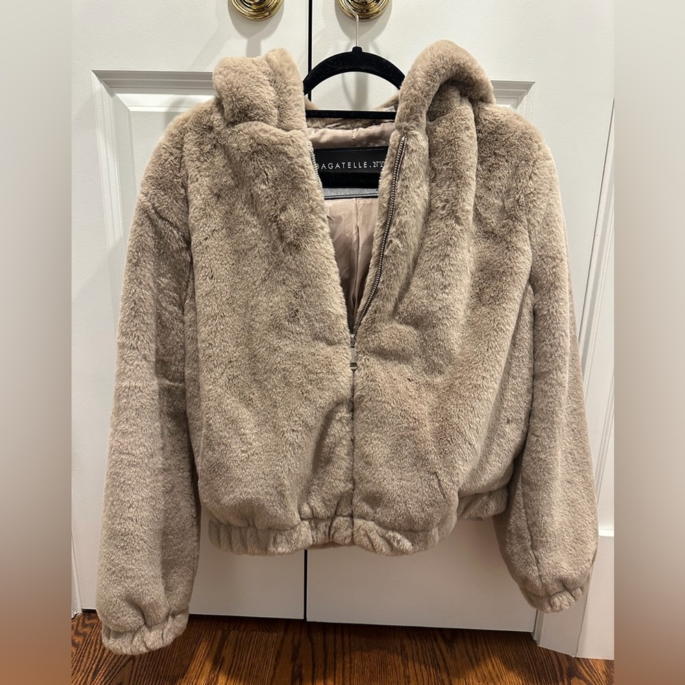 Bagatelle Tan Faux Fur Jacket